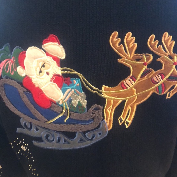 Santa Appliqué Cardigan Sweater - Picture 4 of 14